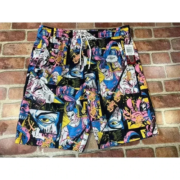 New Fresh Prints of Tokyo by Drill Clothing Shorts sz Large Manga Print Design - Picture 1 of 9